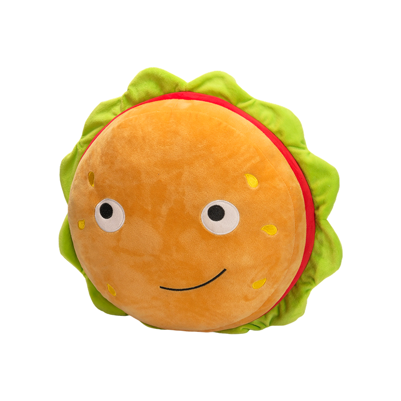 Gối sang trọng hình mặt cười Hamburger sáng tạo