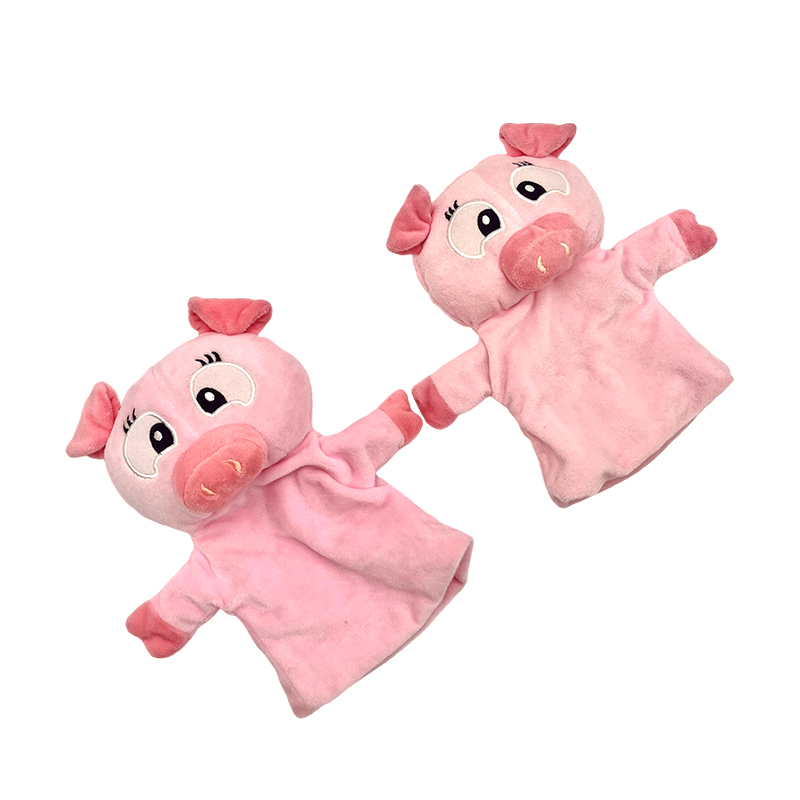 Con rối ngón tay nhồi bông hình heo con đôi